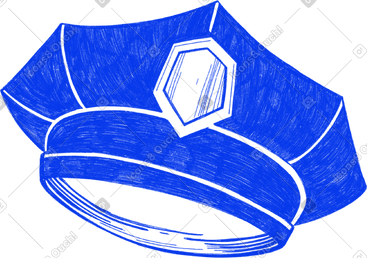 Blue police cap PNG, SVG