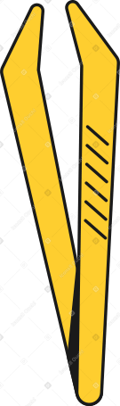 Желтый пинцет в PNG, SVG