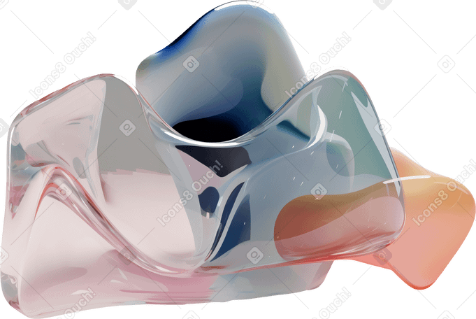 3D glass abstract shapes PNG, SVG