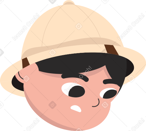 사파리 모자를 쓴 남자 PNG, SVG