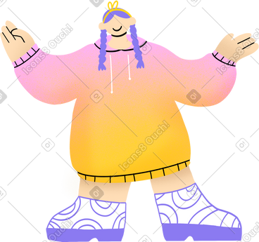 Woman standing with her hands up in the air PNG, SVG