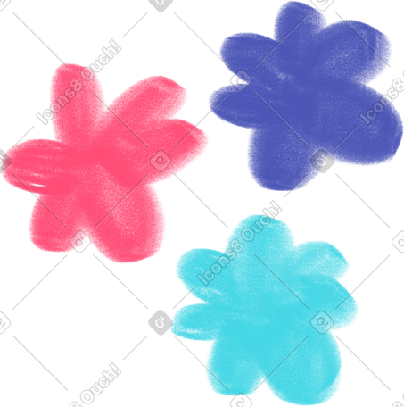 colored flowers PNG, SVG