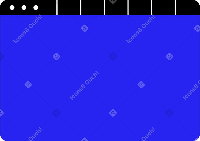 blue browser with six tabs Illustration in PNG, SVG