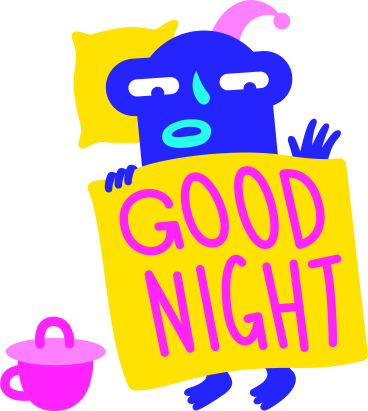 lettering sticker good night on blanket text PNG, SVG