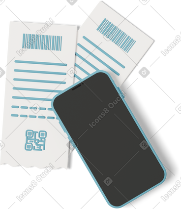 Smartphone with bills PNG, SVG