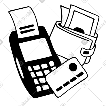 POS terminal and payment options PNG, SVG