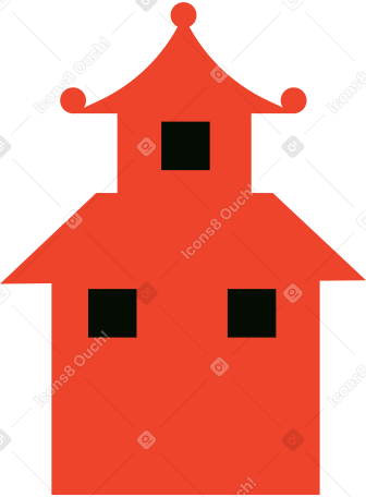 chinese house Illustration in PNG, SVG