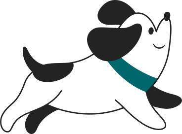 dog with green collar PNG, SVG