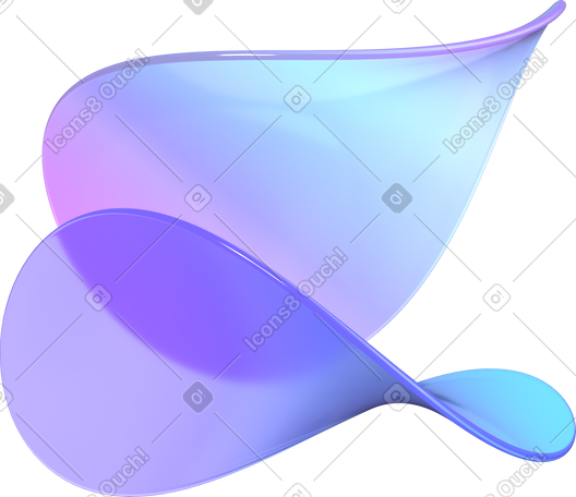 3D two deformed thin lenses PNG, SVG