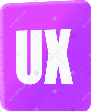 purple square with ux text PNG, SVG