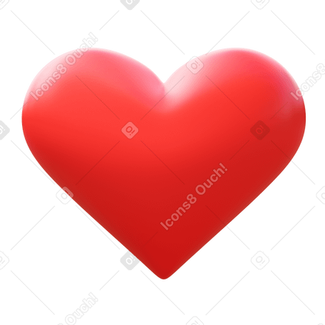 3D red heart  Illustration in PNG, SVG