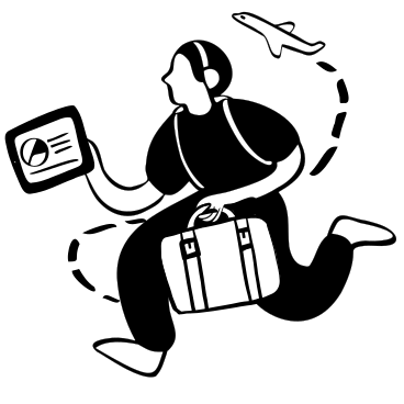 Geschäftsreisender eilt zum flugzeug PNG, SVG