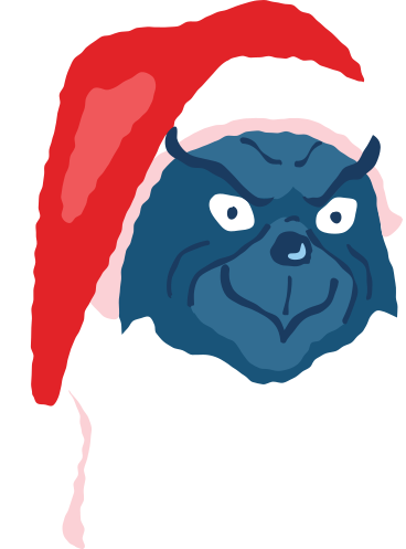 satisfied christmas character in hat PNG, SVG