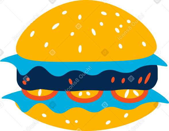 burger Illustration in PNG, SVG