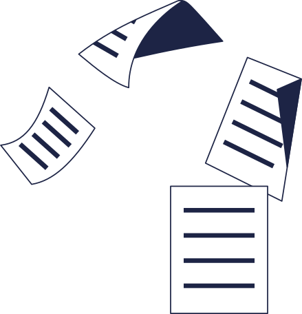 flying sheets of documents Illustration in PNG, SVG