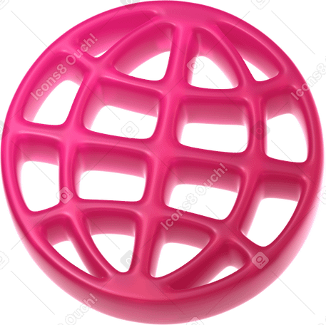 3D pink planet earth symbol PNG, SVG