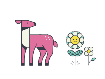 Ciervos y flores PNG, SVG