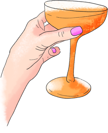Woman's hand with a glass PNG、SVG