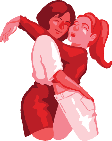 Женщина и женщина обнимаются в PNG, SVG