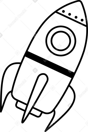 space rocket with porthole Illustration in PNG, SVG
