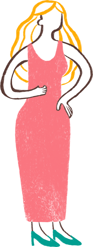 woman in a dress standing with her hand on her hip PNG, SVG