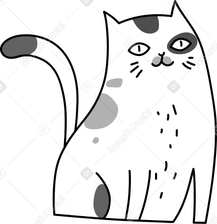 half cat PNG, SVG