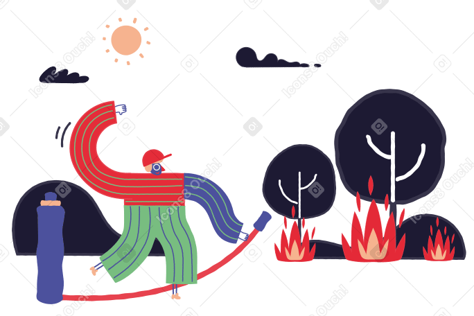 Forest fires Illustration in PNG, SVG