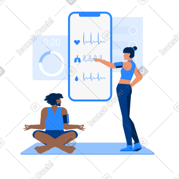 男人和女人使用健身追踪器 PNG, SVG