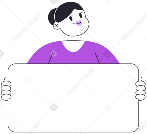 Frau mit banner PNG, SVG