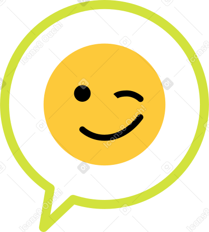 speech bubble with smiley face Illustration in PNG, SVG
