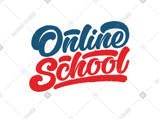 lettering online school PNG, SVG