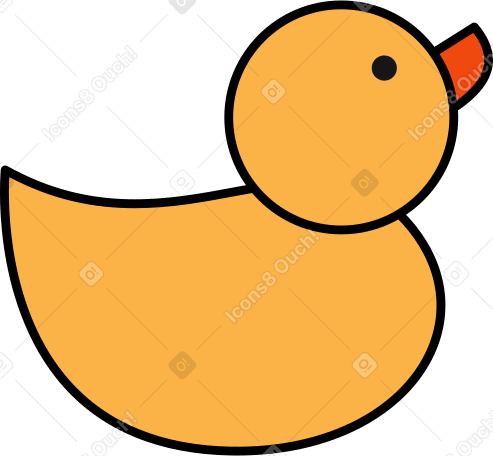 Желтая утка в PNG, SVG