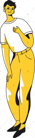 smiling girl in trousers PNG, SVG