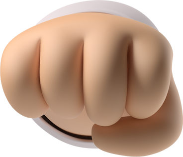 Oncoming fist of a white skin hand PNG, SVG