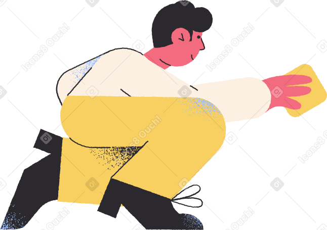 man on knee Illustration in PNG, SVG