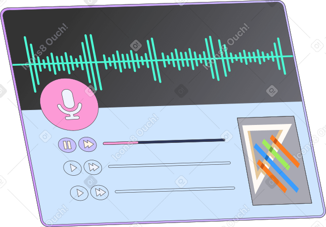 podcasts tablet interface PNG, SVG