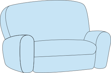 Синий диван в PNG, SVG