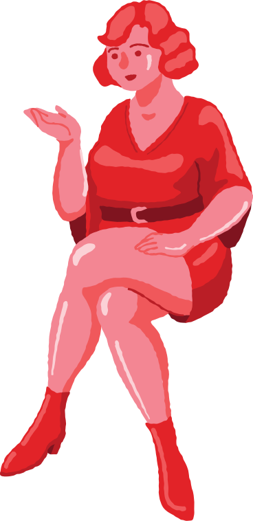 Mujer con curvas sentada frente PNG, SVG
