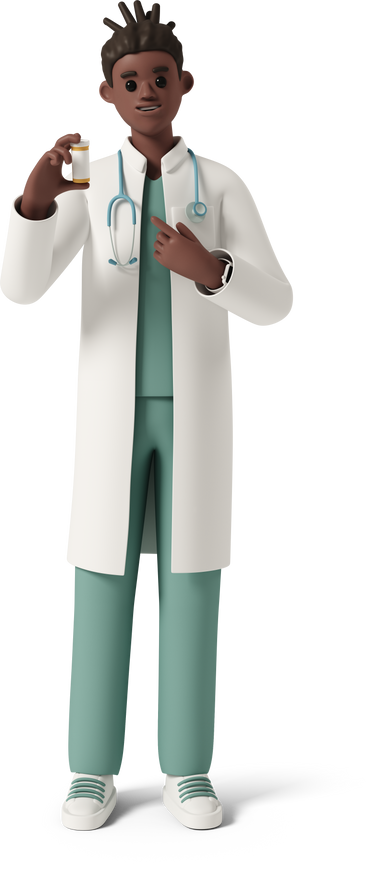 doctor with jar of pills PNG、SVG