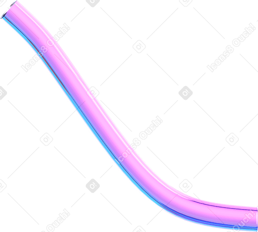3D curved gradient glass tube PNG, SVG