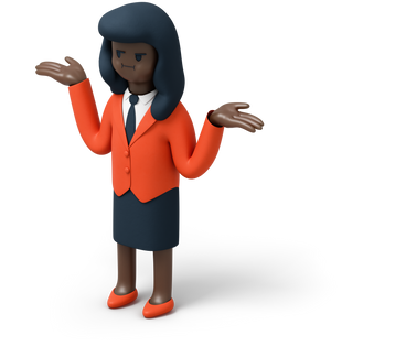 Black woman in suit shrugging shoulders PNG, SVG