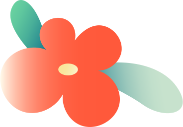 red flower with leaves PNG, SVG