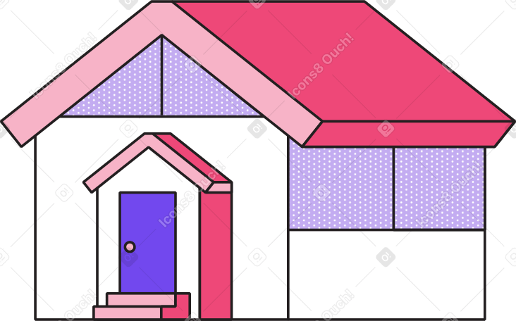 Pequena casa residencial PNG, SVG