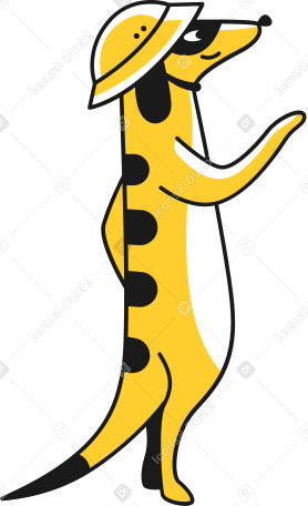 meerkat pointing Illustration in PNG, SVG