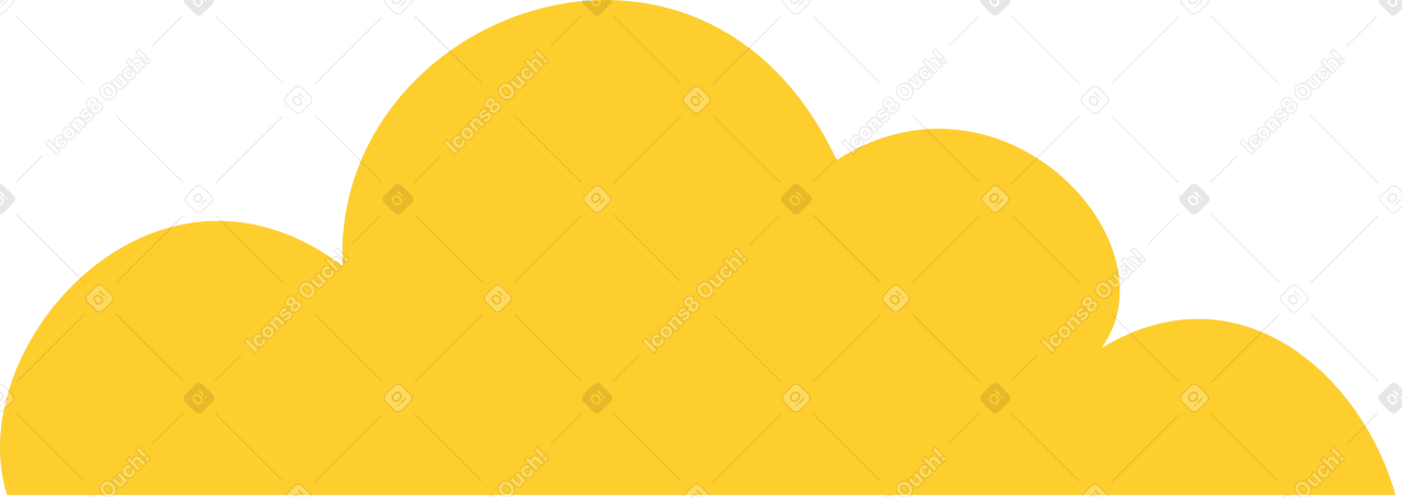 long fluffy yellow cloud PNG、SVG