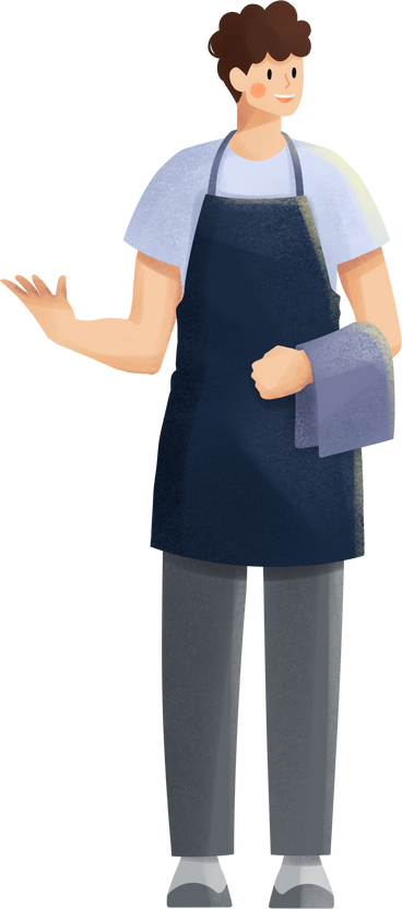 waiter in apron PNG, SVG