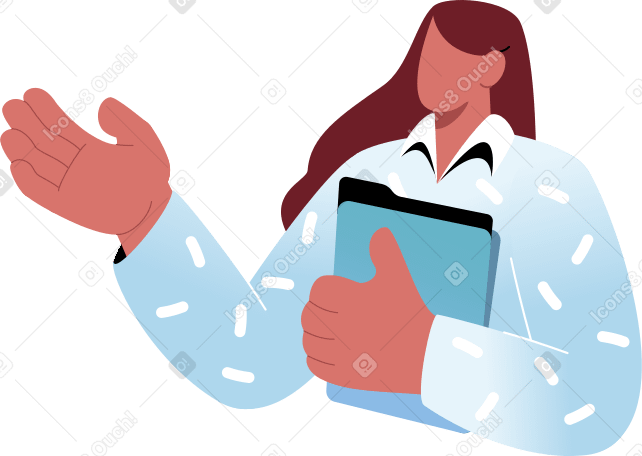woman with a folder in her hand PNG, SVG