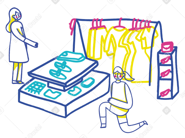 Buying clothes Illustration in PNG, SVG
