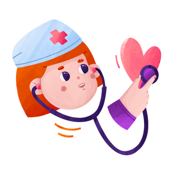 Female medic listening to the heartbeat PNG, SVG