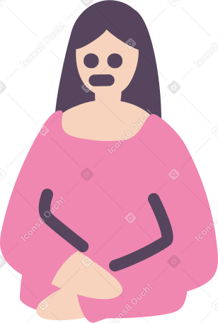 sad woman folded her hands PNG, SVG